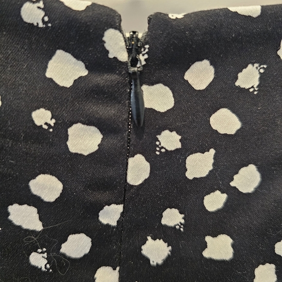 Robbie Bee Polka Dot Fit & Flare Dress Size 10 Sleeveless Floral Detail - Picture 5 of 9